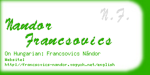 nandor francsovics business card