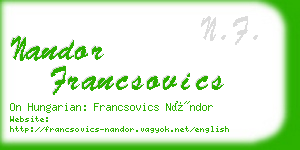 nandor francsovics business card